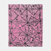 Spooky Halloween Spider Webs op Roze Fleece Deken (Voorkant)