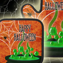 Spooky Halloween spinnenweb bubbling ketel Ovenwant & Pannenlap Set