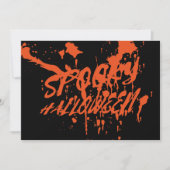 Spooky Halloween Splash Retro Rood Sinaasappel Hor Feestdagenkaart (Voorkant)
