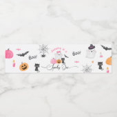 Spooky Halloween Spooky een roze kleine Boo Waterfles Etiket (Enkel label)