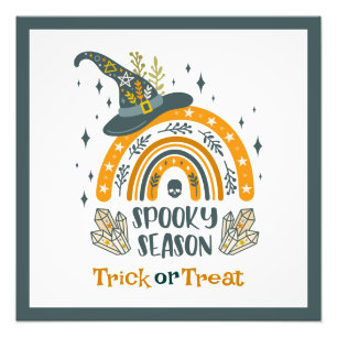 Spooky Halloween symbolen patroon Foto Afdruk