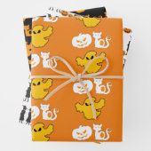 Spooky Halloween Symbols BOO Jack O Lantern Moon Inpakpapier Vel (In situ)