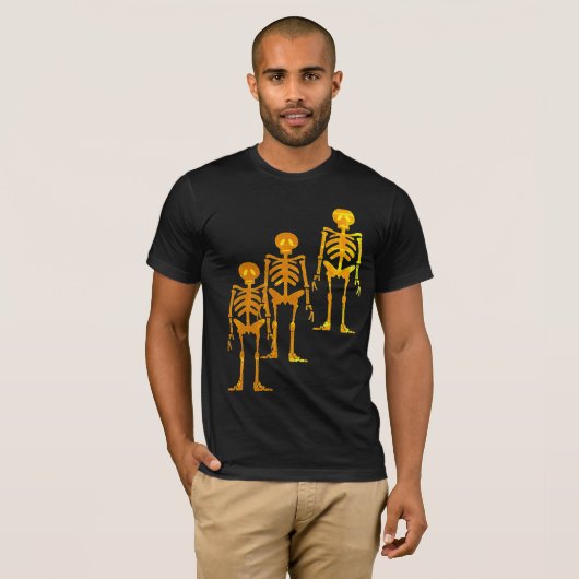 Spooky Halloween T-shirt ontwerp, verlichte skelet (Voorkant volledig)