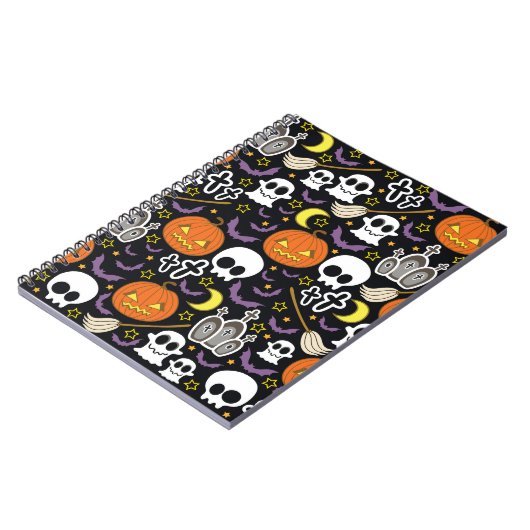 Spooky Halloween: thema achtergrond ontwerp. Notitieboek (Linkerzijde)