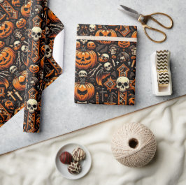 Spooky Halloween thema Tegel Cadeaupapier