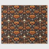 Spooky Halloween thema Tegel Cadeaupapier (Vlak)