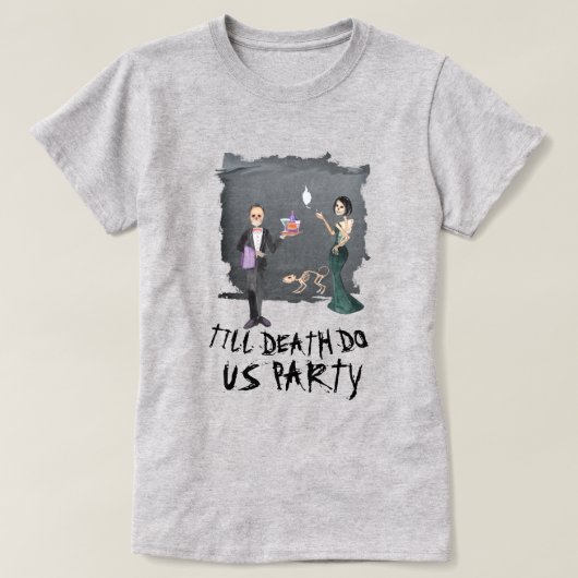 Spooky Halloween Till Death Do Us Party T-shirt (Design voorkant)