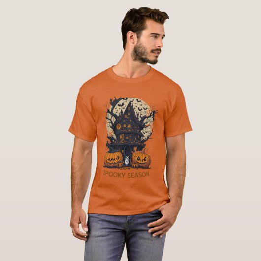 Spooky Halloween Treehouse Mannen T-Shirt (Voorkant volledig)
