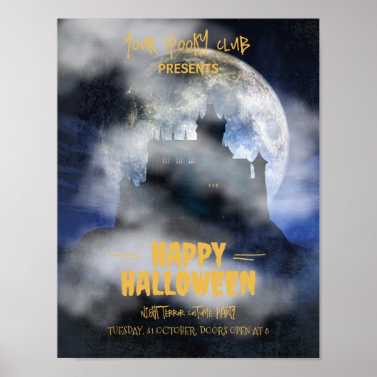 Spooky Halloween uitnodiging, Boo Halloween Party Poster (Voorkant)