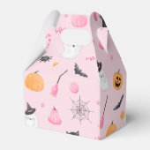 Spooky Halloween verjaardag roze pompoenen Bedankdoosjes (Achterkant)