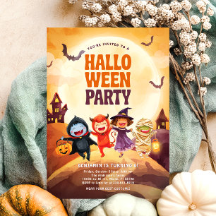 Spooky Halloween verjaardagsfeestje Kinder Kaart
