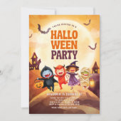 Spooky Halloween verjaardagsfeestje Kinder Kaart (Voorkant)