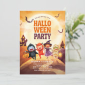 Spooky Halloween verjaardagsfeestje Kinder Kaart (Staand voorkant)