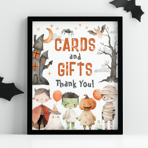 Spooky Halloween verjaardagskaarten en cadeaus tek Poster