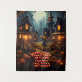 Spooky Halloween Village met Scare Crow Wandkleed