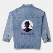 Spooky Halloween vleermuispatroon Denim Jacket (Achterkant)