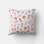 Spooky Halloween Voodoo Dolls Rood Roze Blauw Wit Kussen (Achterkant)