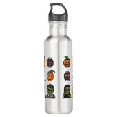 Spooky Halloween Water Bottle Design Waterfles (Achterkant)
