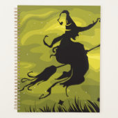 Spooky Halloween Witch Flying on Broomstick (Devant)