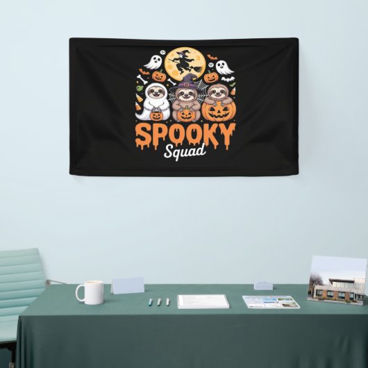 Spooky Halloween Witch Funny Horror Sloths Essenti Spandoek (Beurs)