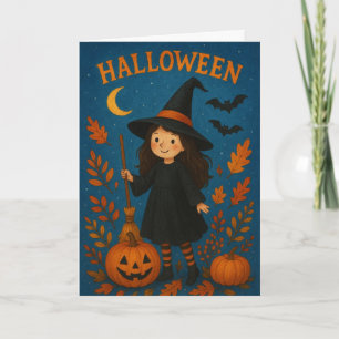 Spooky Halloween Witch Kaart