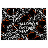 Spooky Halloween woordpartij betegeld patroon Groot Cadeauzakje (Voorkant)