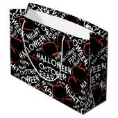 Spooky Halloween woordpartij betegeld patroon Groot Cadeauzakje (Achterkant Gekanteld)