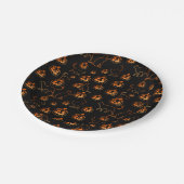 Spooky Halloween zwarte katten en pompoen patroon Papieren Bordje (Gekanteld)