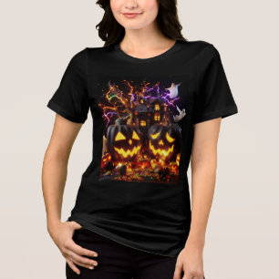 🦇Spooky Halloween🎃Scène met Haunting🙅 Jack-o'- Tri-Blend Shirt