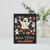 Spooky Happy Ghost Boo-tiful Halloween Briefkaart (Staand voorkant)