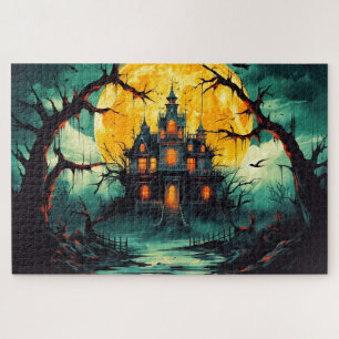 Spooky Happy Halloween Haunted House Legpuzzel