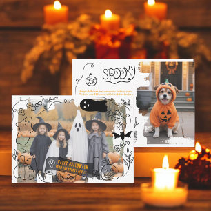 Spooky Happy Halloween illustraties 2 foto's Feestdagenkaart