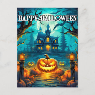 Spooky Happy Halloween Pumpkins Briefkaart