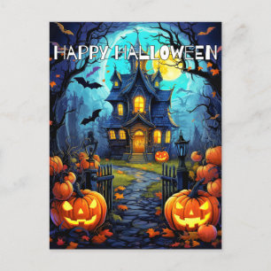 Spooky Happy Halloween Pumpkins Briefkaart