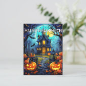 Spooky Happy Halloween Pumpkins Briefkaart (Staand voorkant)