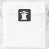 Spooky. Happy Halloween. Vierkante Sticker (Tas)