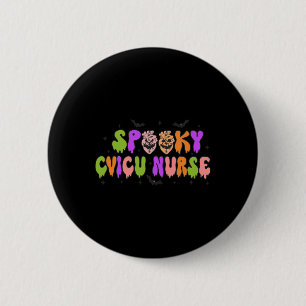 Spooky Hart Verpleegster Halloween Cardiovascular  Ronde Button 5,7 Cm