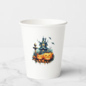 Spooky Haunted Castle Halloween Paper Cup Papieren Bekers (Achterkant)