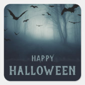 Spooky Haunted Forest Halloween Party Vierkante Sticker (Voorkant)