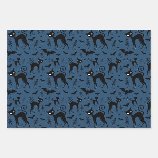 Spooky Haunted Halloween Pattern Inpakpapier Vel (Voorkant 3)