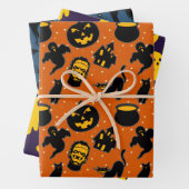 Spooky Haunted Halloween Pattern Inpakpapier Vel (In situ)