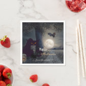Spooky Haunted Halloween zwart kattenpapier Servet (Insitu)