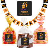 Spooky Haunted House Aangepaste Naam Vierkante Sticker