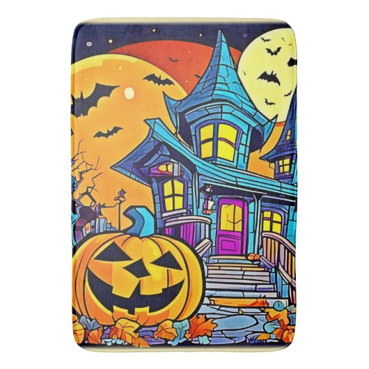 Spooky Haunted House artwork Badmat (Voorkant Verticaal)