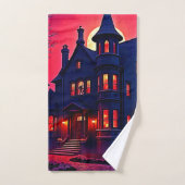 Spooky Haunted House bij Dusk Design Bad Handdoek (Handdoek)
