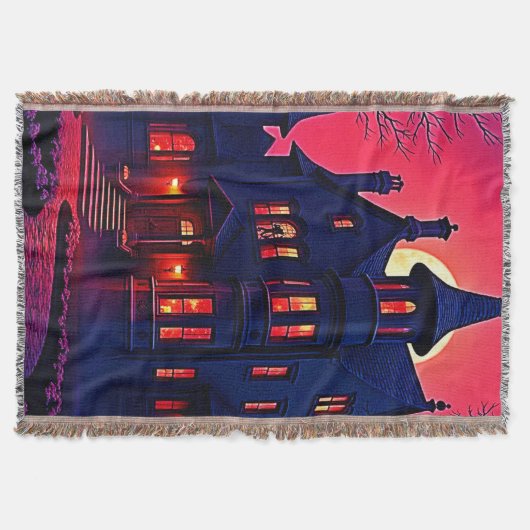 Spooky Haunted House bij Dusk Design Deken (Voorkant)