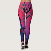 Spooky Haunted House bij Dusk Design Leggings (Achterkant)