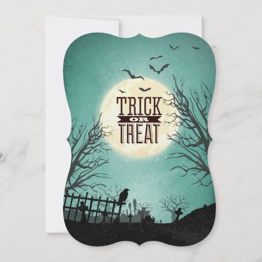 Spooky Haunted House Costume Night Sky Halloween Kaart (Achterkant)