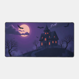 Spooky Haunted House en Bats Halloween-bureaumat Bureaumat