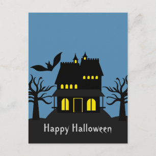 Spooky Haunted House Halloween Briefkaart